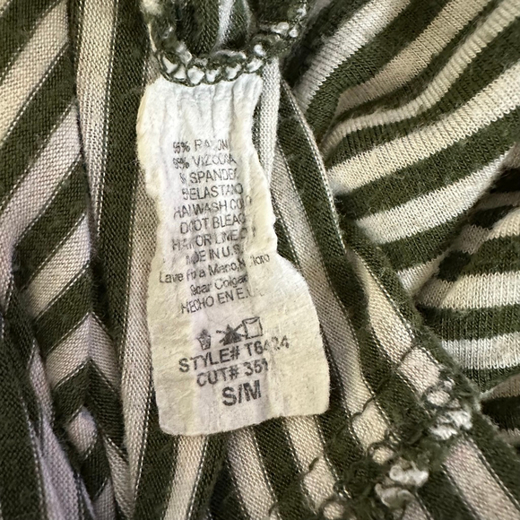 Women's mittoshop Striped Top Size S/M Green and White Oversized - Picture 5 of 12